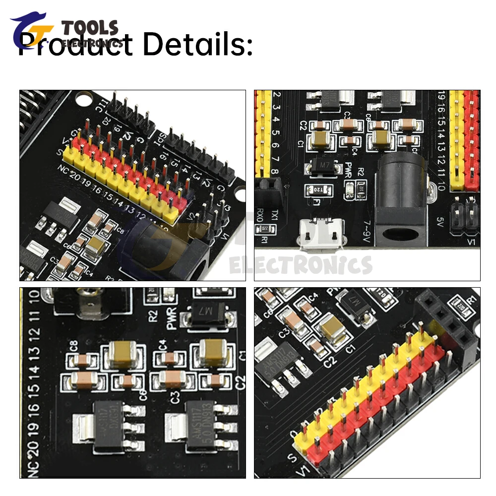 เซนเซอร์โมดูลบอร์ดขยาย V2 ใช้งานร่วมกับ 3.3V 5V การเขียนโปรแกรม Python Micro USB/DC 5.5*2.1 มม.