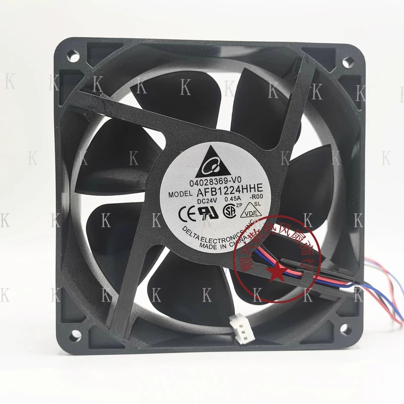 

C FOR Delta AFB1224HHE 12038 DC24V 0.45A 12CM 3-Wire Inverter Cooling Fan