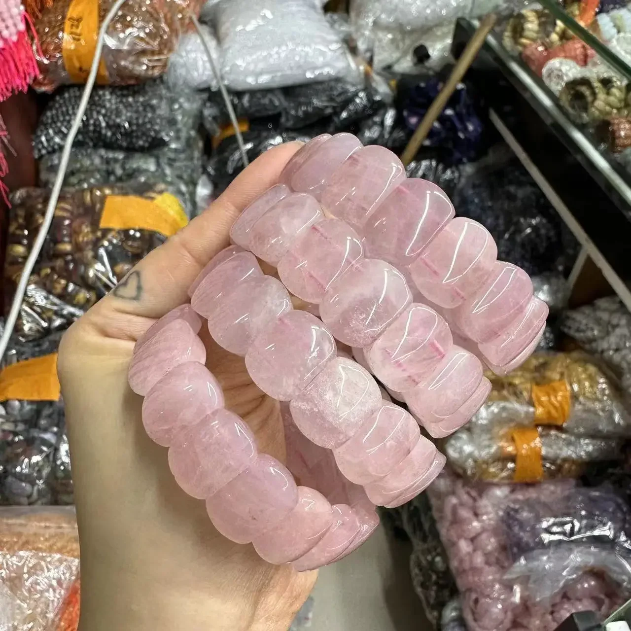 Hot Sale Natural Rose Quartz 12×16mm Stone Beads Bracelet Natural Gem Stone Bangle Fine Jewelry Woman for Gift Wholesale !