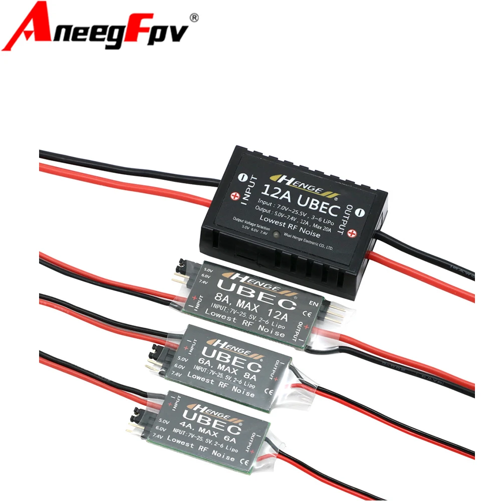 HENGE 4A 6A 8A 12A UBEC 5V 6V 7.4V Modalità di commutazione BEC Stabilizzatore di tensione per aerei RC Accessori batteria per barche