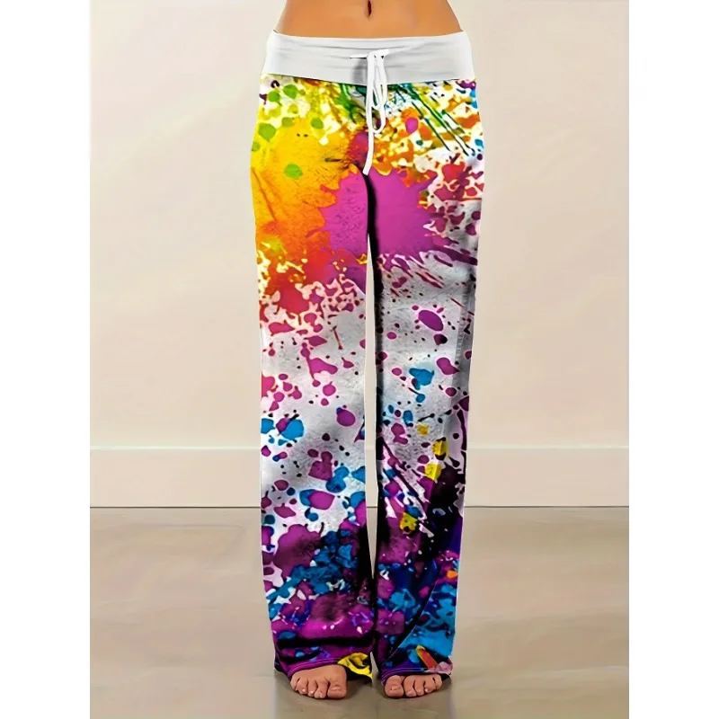 

Plus Size 1XL-5XL New Summer Women's All Season Casual Printed Drawstring Pants Women Fashionable Pants