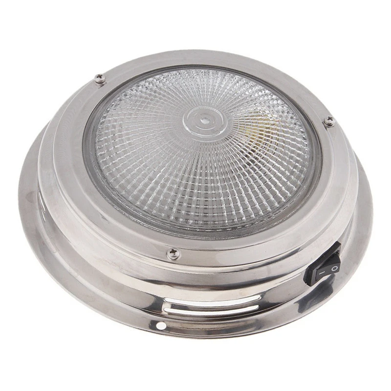 

5.5" Stainless Steel Interior Housing Cabin Dome Ceiling Lamp Light 12V For Boat Marine RV