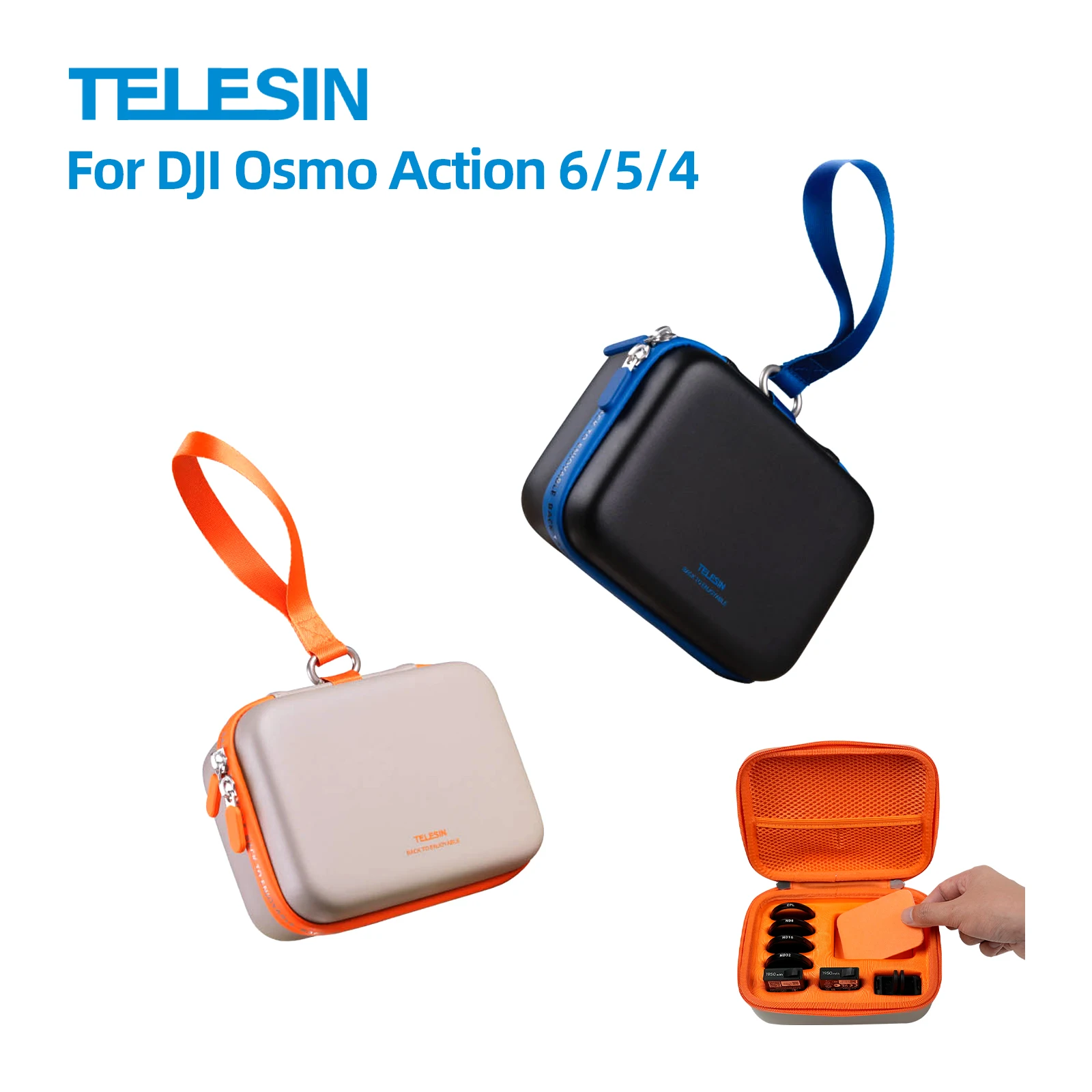 

TELESIN Storage Bag for DJI Osmo Action 6 Waterproof Hard Carrying Bag for DJI Osmo Action 5/4 Case Hard Shell Action Camera Bag