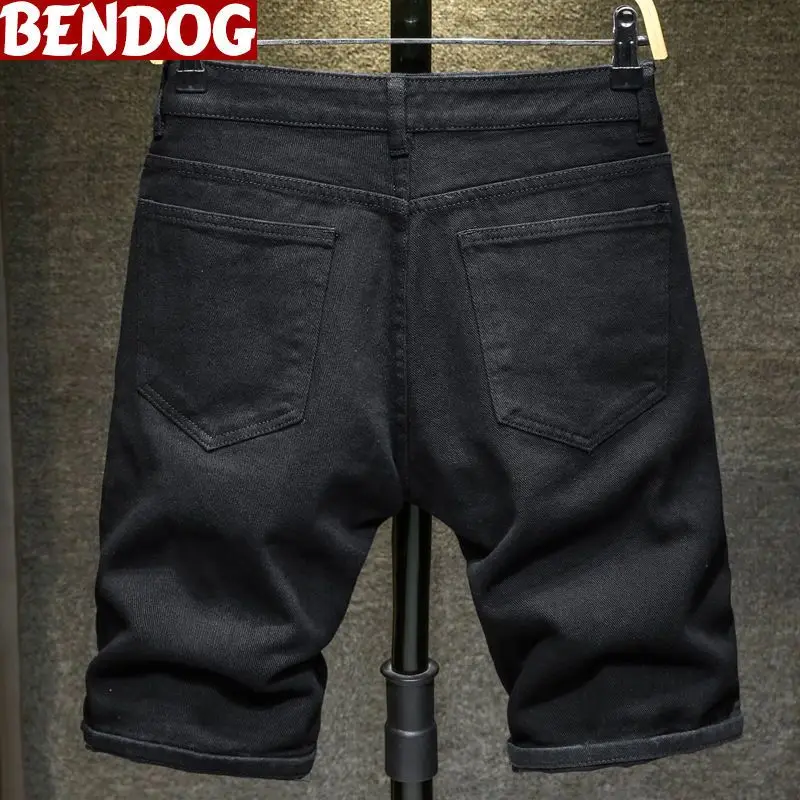 

Новые мужские летние повседневные шорты-скинни из эластичного денима, укороченные, свободного кроя, 2026