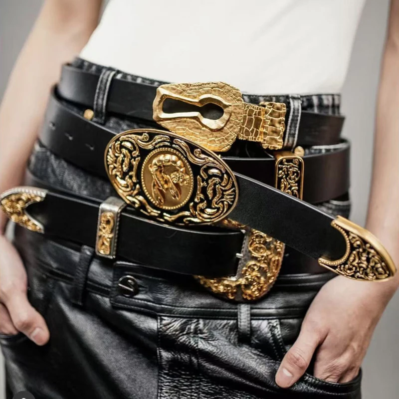 

Women's Luxury Vintage Metal Buckle Belt Designer Celebrity Style Slim Trendy Multiple〔CC55〕