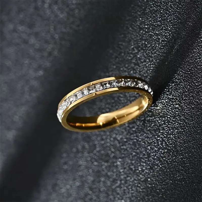2026 New Stainless Steel Gold Plated Sun Rings for Women Natural Inlaid in Hollow Metal Texture Couple Ring Trendy Jewelry