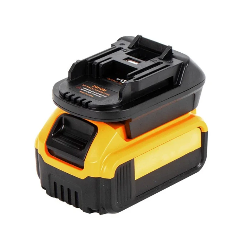 HOT SALE 1PC Upgrade Replacement DCB200 USB Battery Adapter For 20V DEWALT Milwaukee M18 Convert To Makita 18V