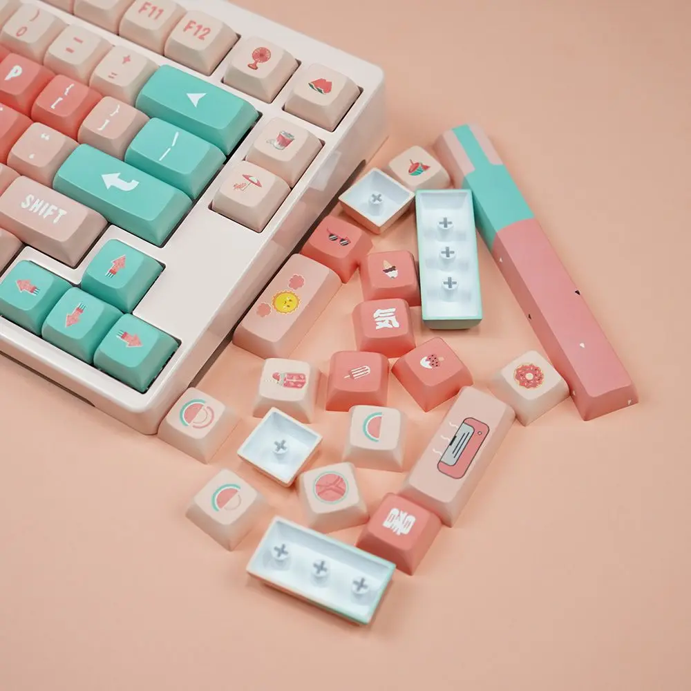132 Keys PBT XDA Profile Summer Painting Keycaps for Mechanical Gaming Keyboard Custom MX Switch 6.25u XDA Keycap