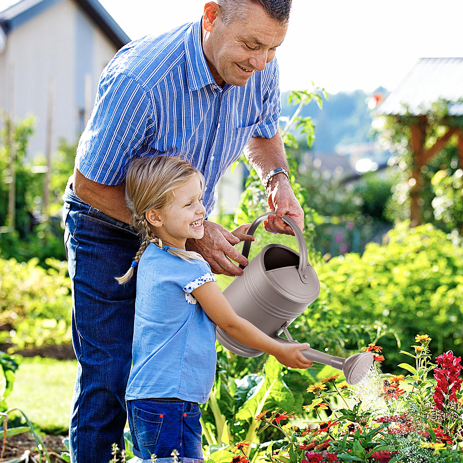 

Operitacx 2L Watering Can for Indoor Outdoor Plants Garden Flower High Capacity Grey