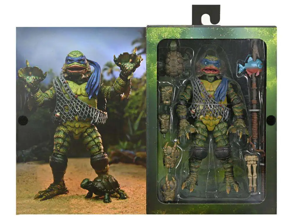 

Original Neca Teenage Mutant Ninja Turtles Action Figure Leonardo Creature From The Black Lagoon Murloc 7 Inches Toy