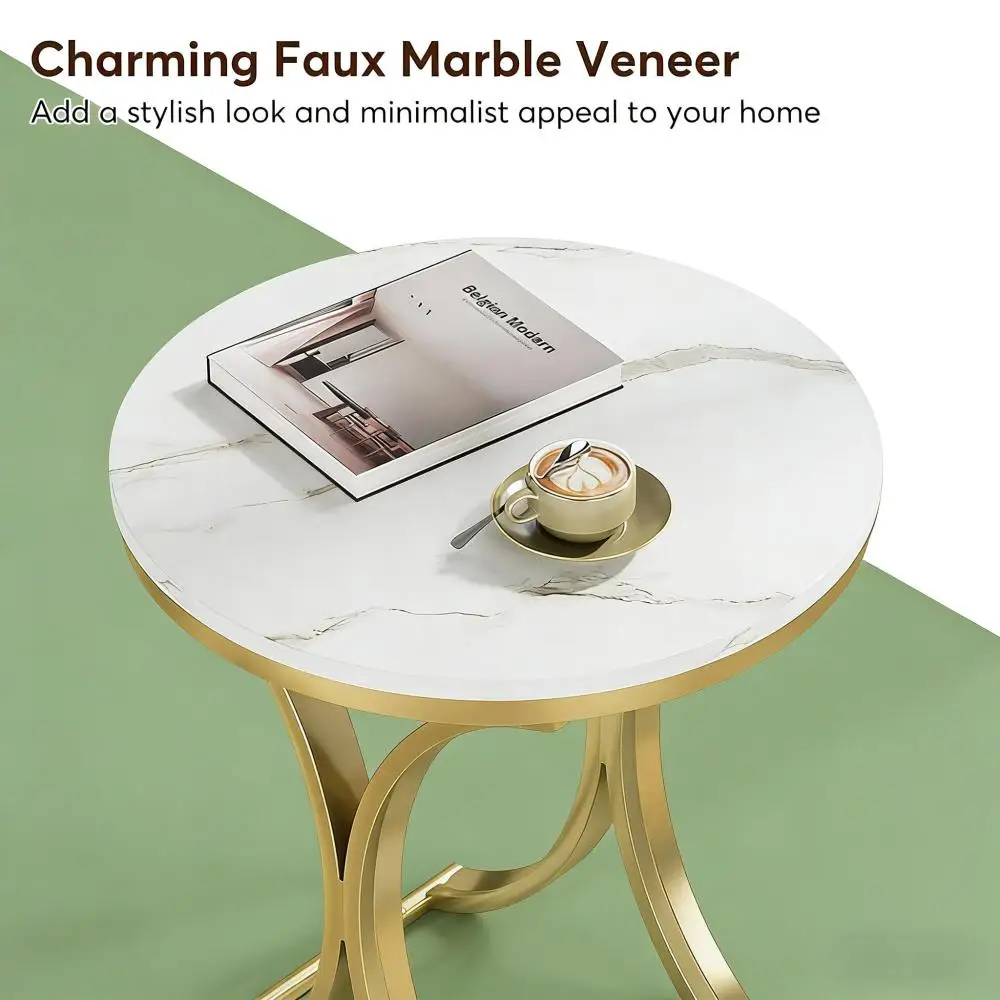 Versatile Design Sofa Side Table,Chic Round End Table,Narrow Coffee Table