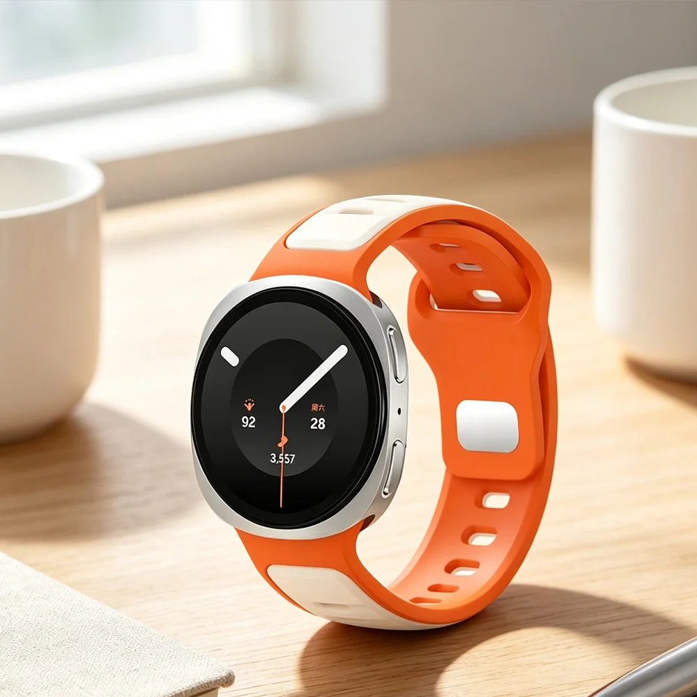 Silicone Strap For Samsung Galaxy Watch 9 8 40/44mm Two-Color Comfortable Replacement Bracelet For Galaxy Watch 8 Classic 46mm