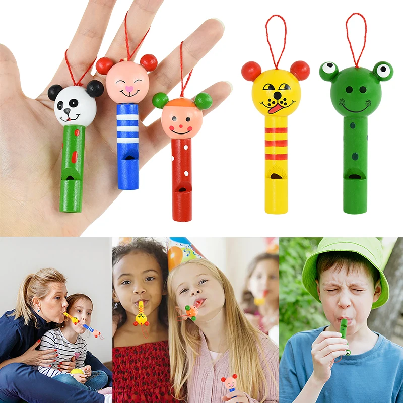 

8pcs Wooden Mini Cute Animal Whistle Toys Kids Birthday Party Favors Decoration Baby Shower Gift Pinata Filler Noise Maker Toys
