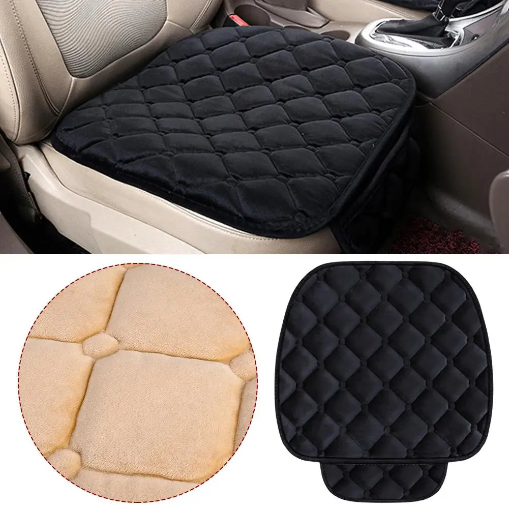 Car Seat Cover Winter Plush Non-slip Free Of Binding Seats Warming Seat Thick Protector Cushion Cushion Single Piece Univer Y8V2