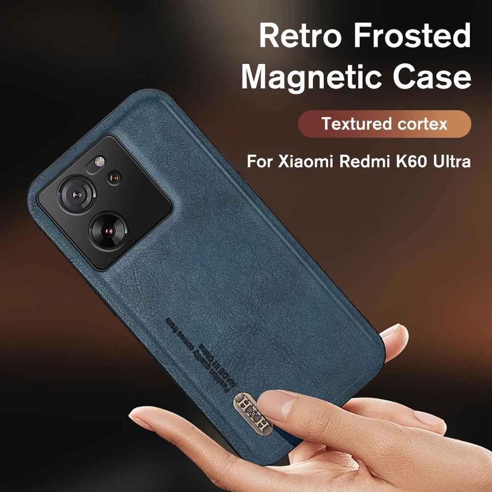 For Xiaomi 13T Pro Case Retro Frosted Leather Car Magnetic Cover Xiaomi13T Mi 13T Pro Xiami 13 T 5G Camera Protect Fundas Coque