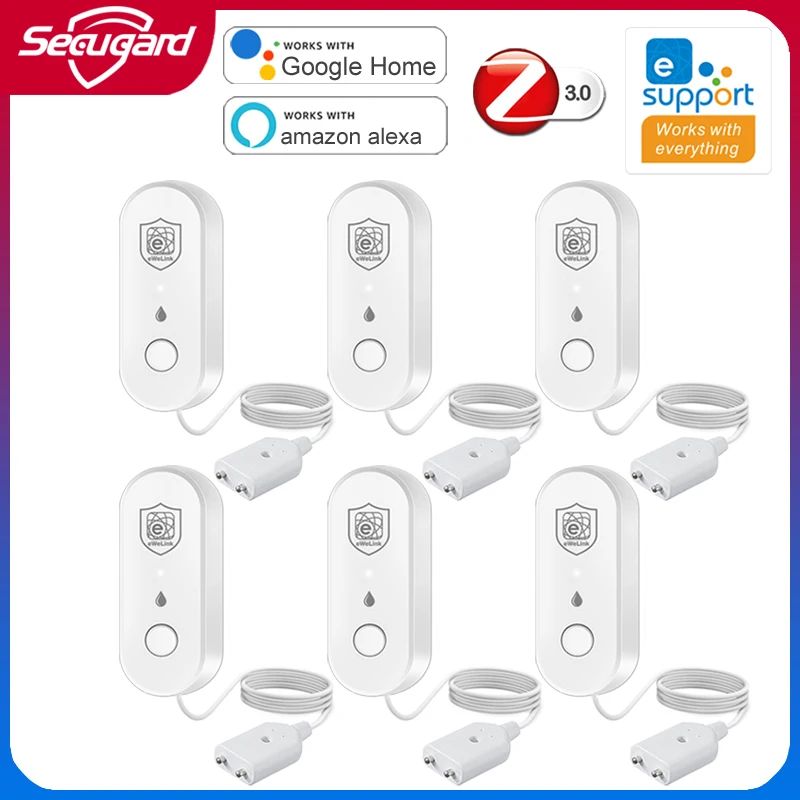

Датчик протечки воды Zigbee с управлением через приложение EWeLink, детектор затоплений и переливов, сигнализация для кухни и умного дома, работает с шлюзом