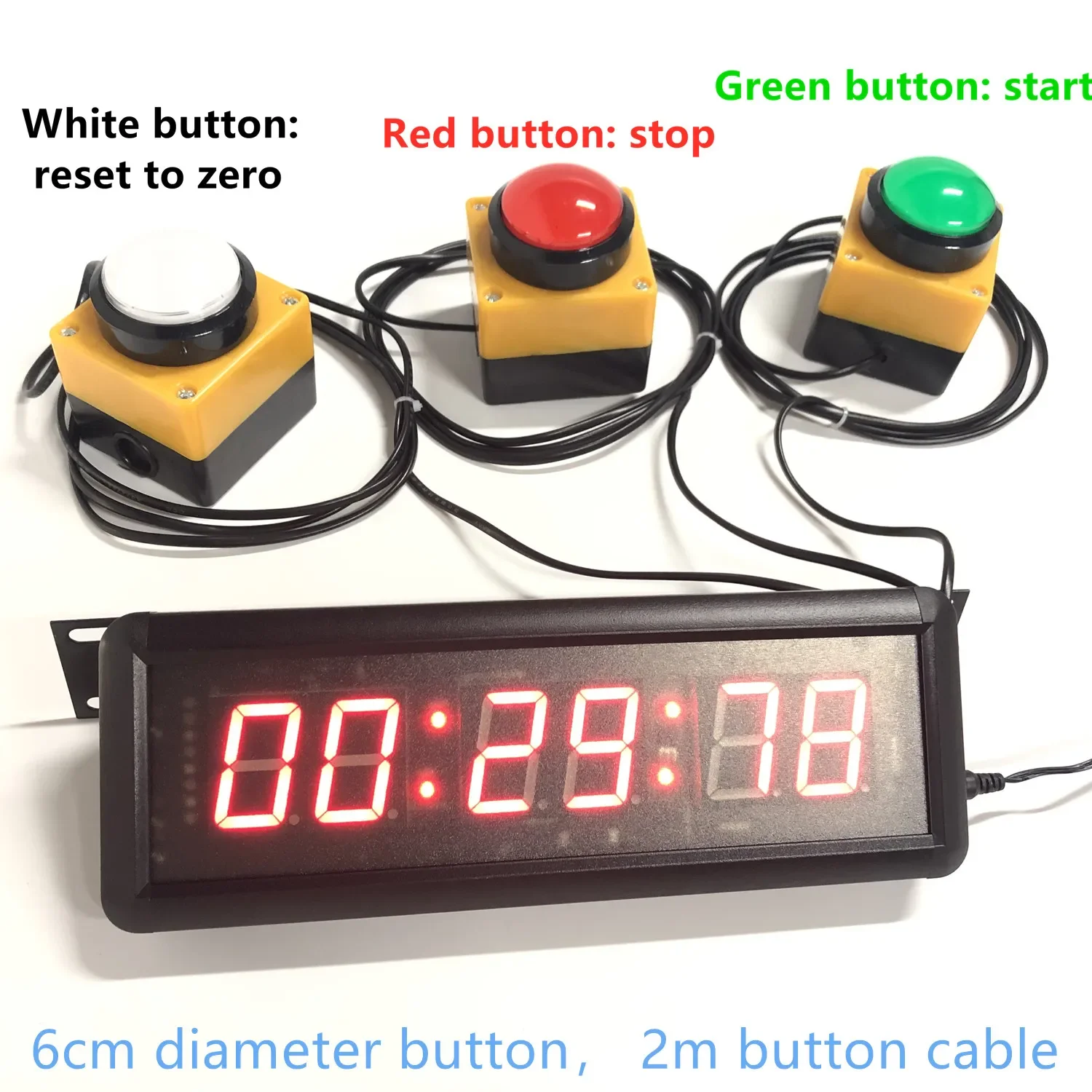 NONE Multifunktionale Tastensteuerung, LED-Timer, Wettkampftraining, Stoppuhr, Zähler, Sprachtimer, Countdown-Aktivitätstimer 7