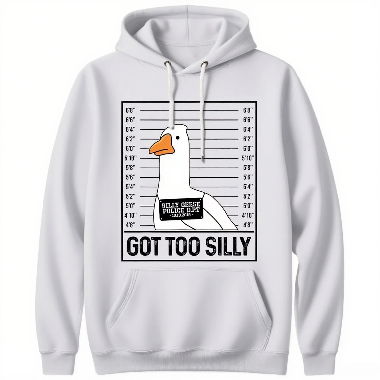 

Silly Goose Graphic Printing Autumn and Winter Cotton Men's and Women's Hoodies Casual Outdoor Street Sports Loose Training