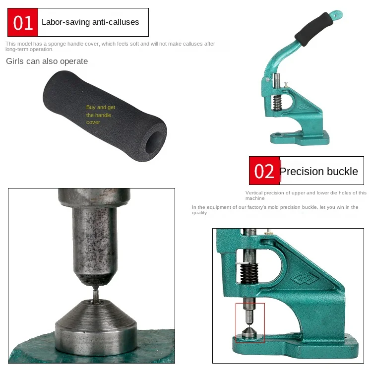 Hand press DIY, manual rivet punching machine, four in one button installation tool,  air chicken eye pressing machine