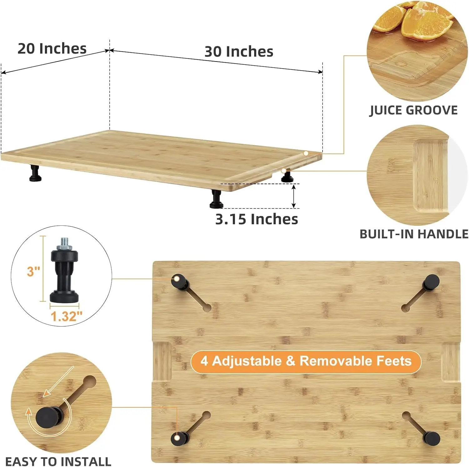 TWISTER.CK Bamboo Noodle Board Stove Cover 30