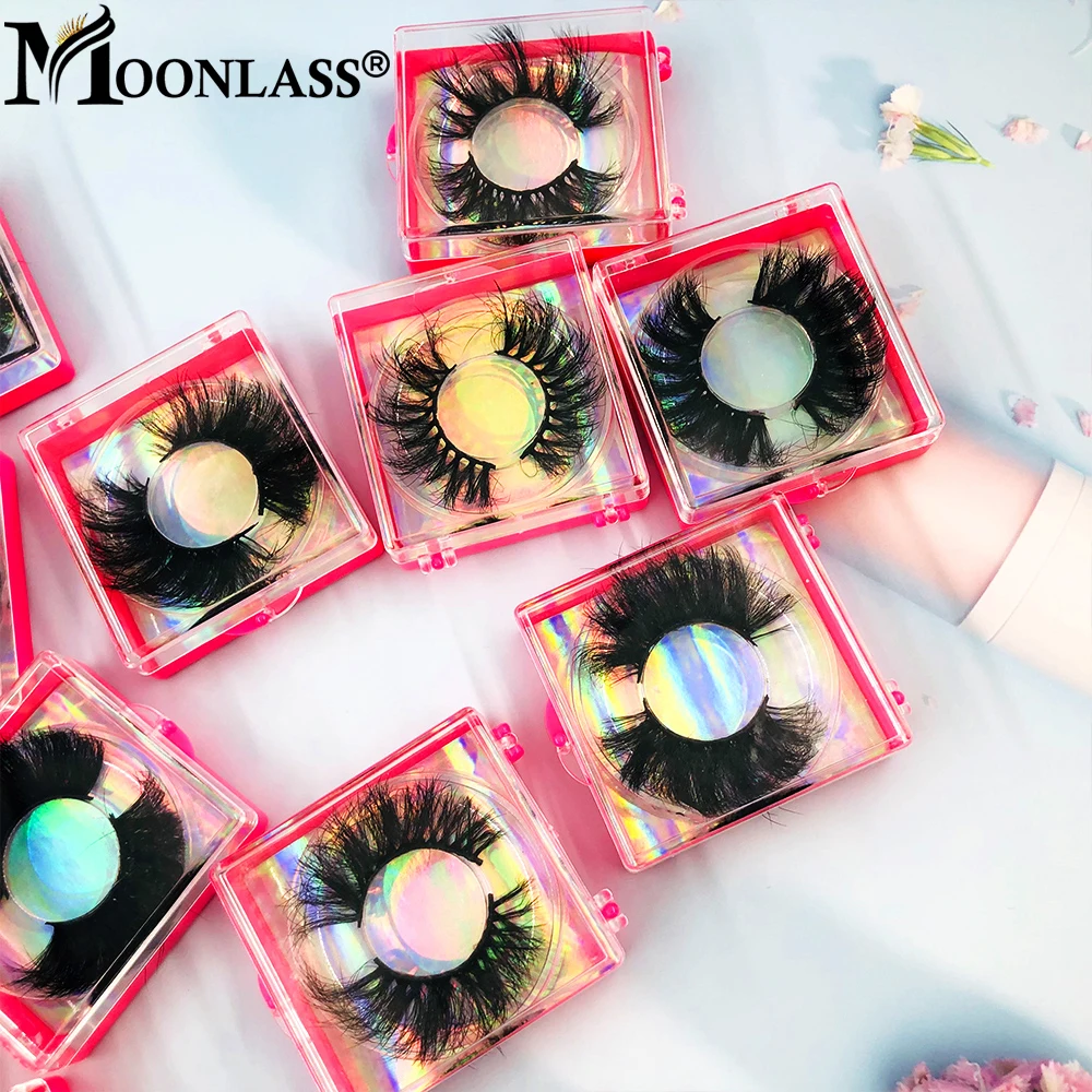 3D 5D 22-25MM Messy 100% Mink Lashes Extension Supplies Whloesale Fluffy Natural Fake Eyelashes Boxes Package Make Up Tools