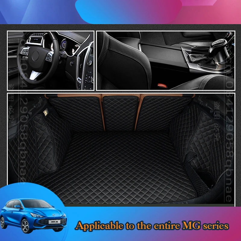 WZBWZX 5D Luxury Custom Style Leather Full Coverage Car Trunk Mats For MG All Models MG ZT-T ZR ZT TF Car Accessories Waterproof