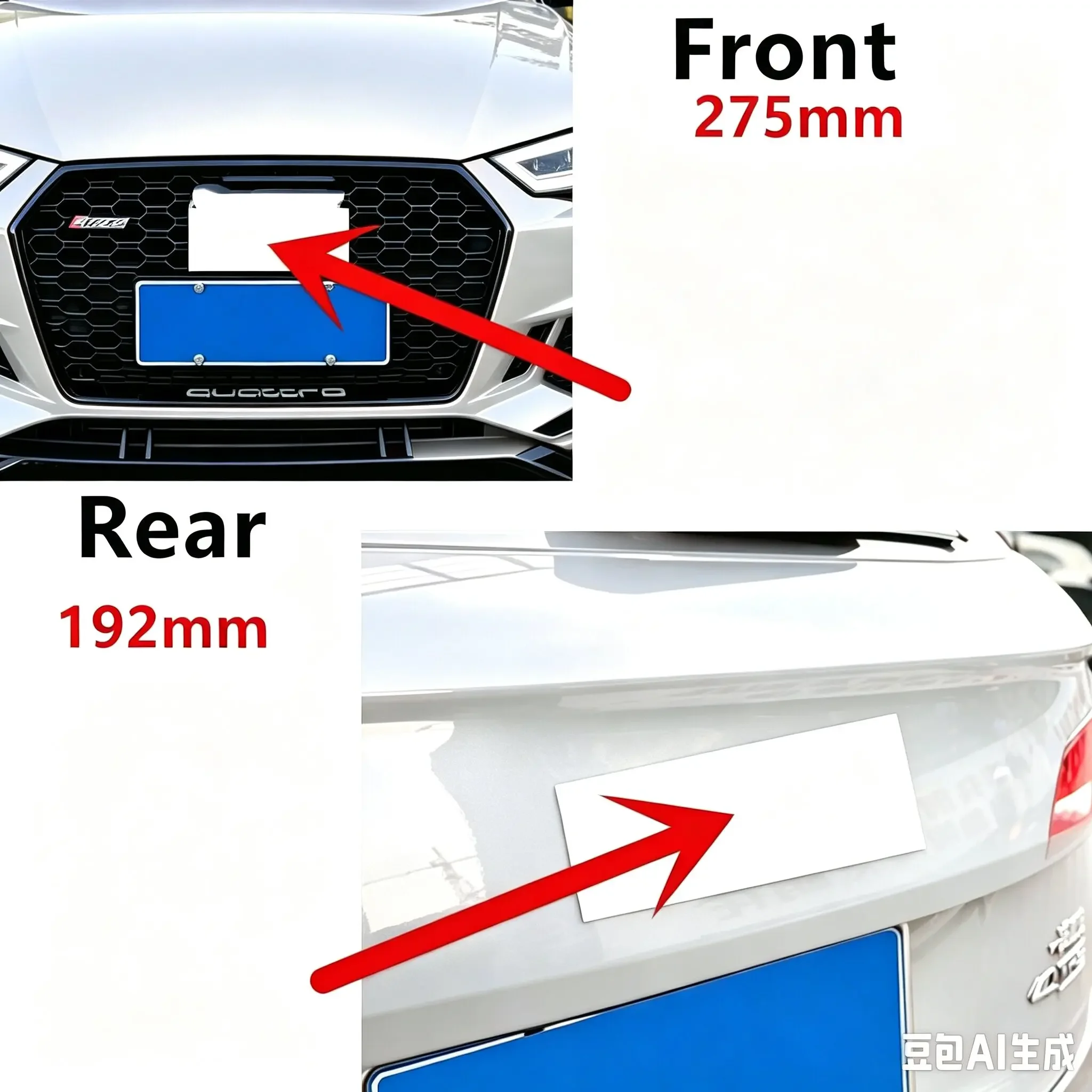 Replacement 4 Ring logo ABS Silver/Black Car Hood Front Bonnet Grill Rear Trunk Emblem Badge Sticker For Audi A4  2008-2017