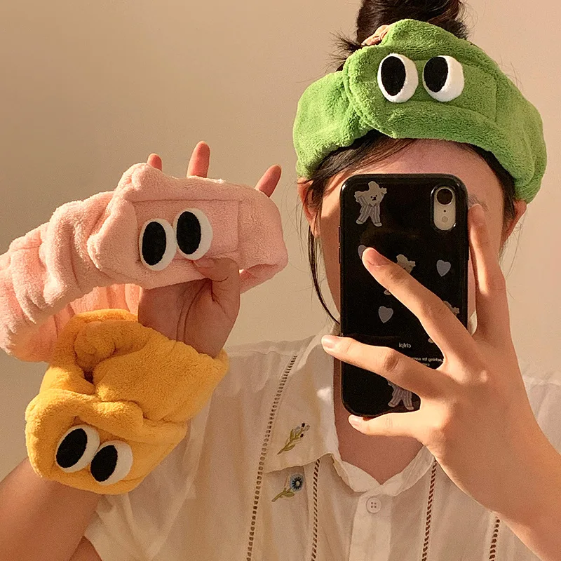 

Funny Ear Wide Big Eyes Headband Face Washing Hair Tie Cute Plush Headband Sweet Korean Style Cartoon Hair Hoop Indoor