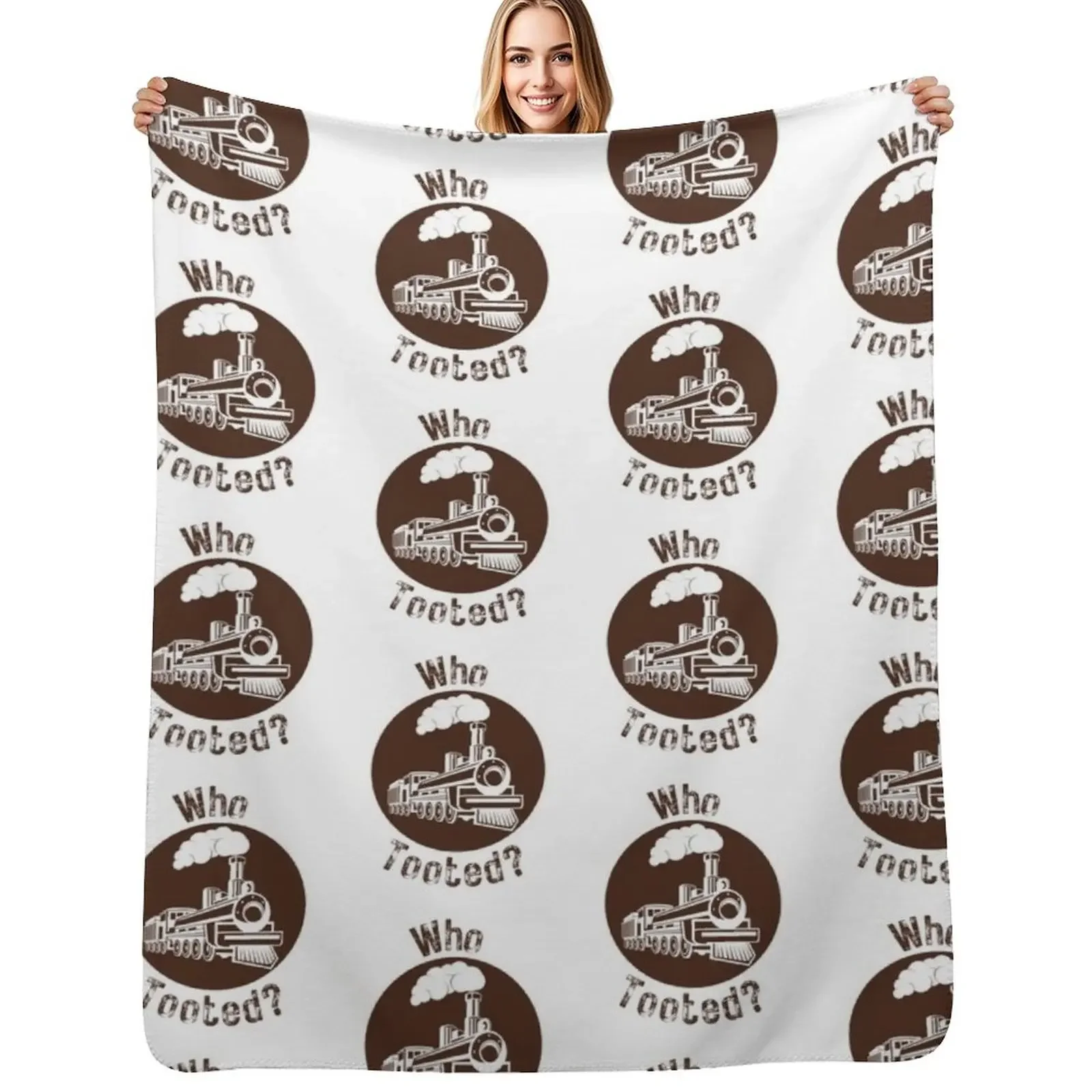 

Who Tooted Retro Train, Train, Vintage Train 5, Throw Blanket For Baby funny gift Comforter Luxury Blanket
