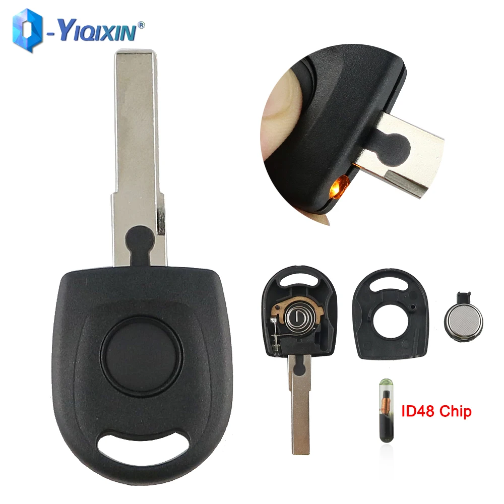 

YIQIXIN HU66 Blade Blank Car Key Case ID48 Chip For VW Polo Golf for SEAT Ibiza Leon B5 Passat For SKODA Octavia With Light Fob