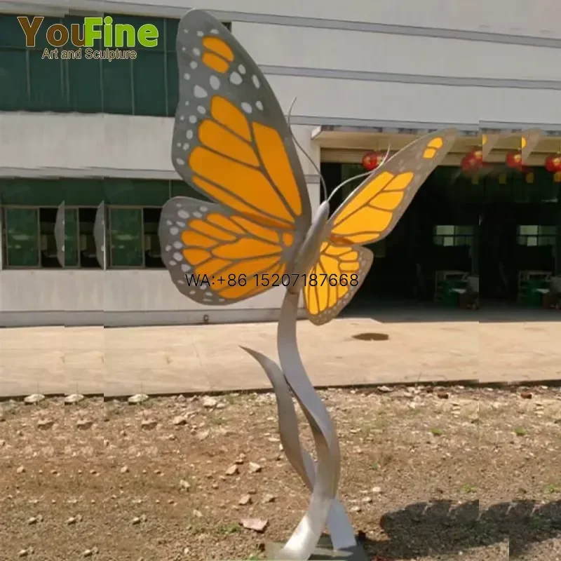Wmwmnu Garden Outdoor Metal Stainless Steel Butterfly Sculpture for Sale
