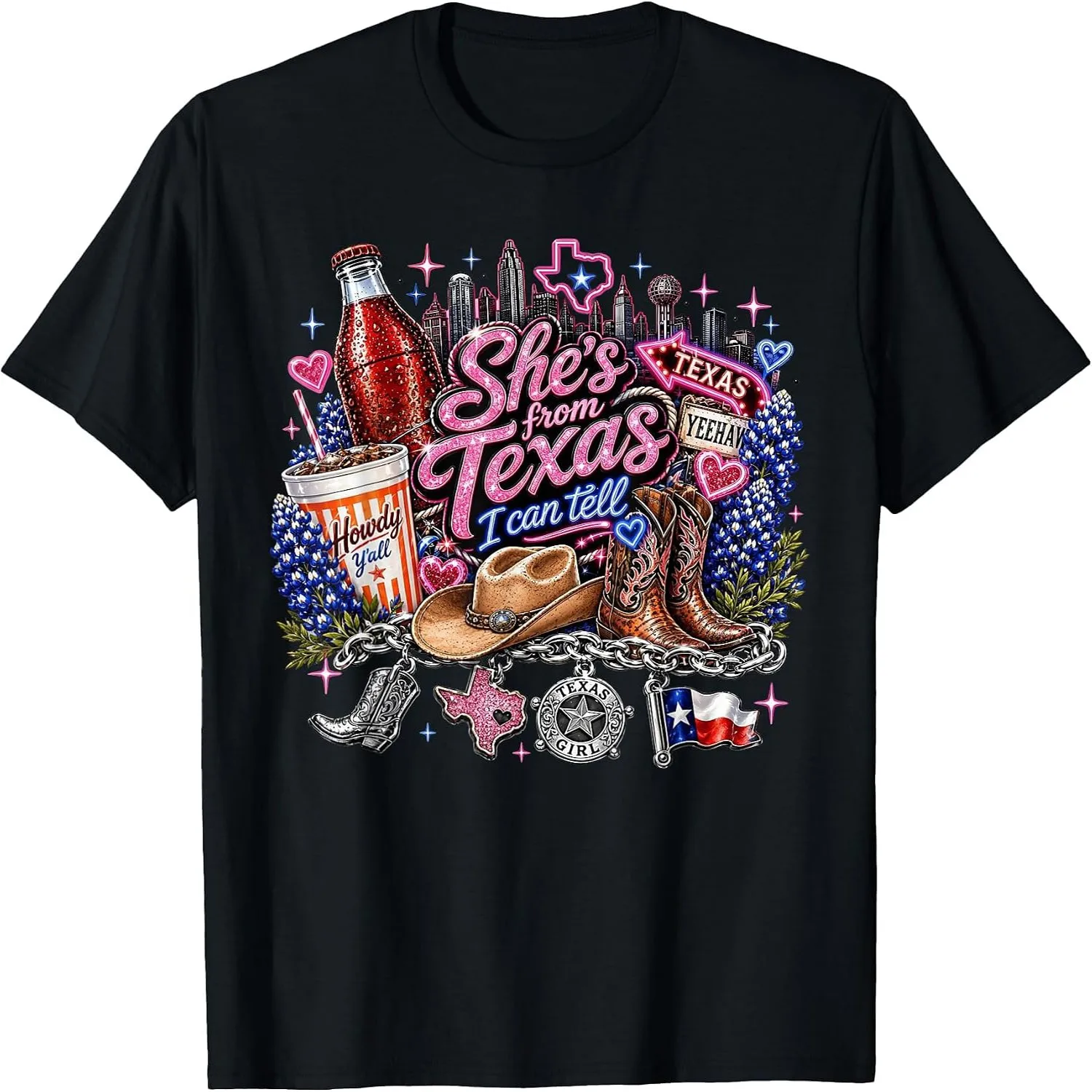 She's from Texas I Can Tell Texas Girl Pride T-Shirt Y2K aesthetic, Concert tee