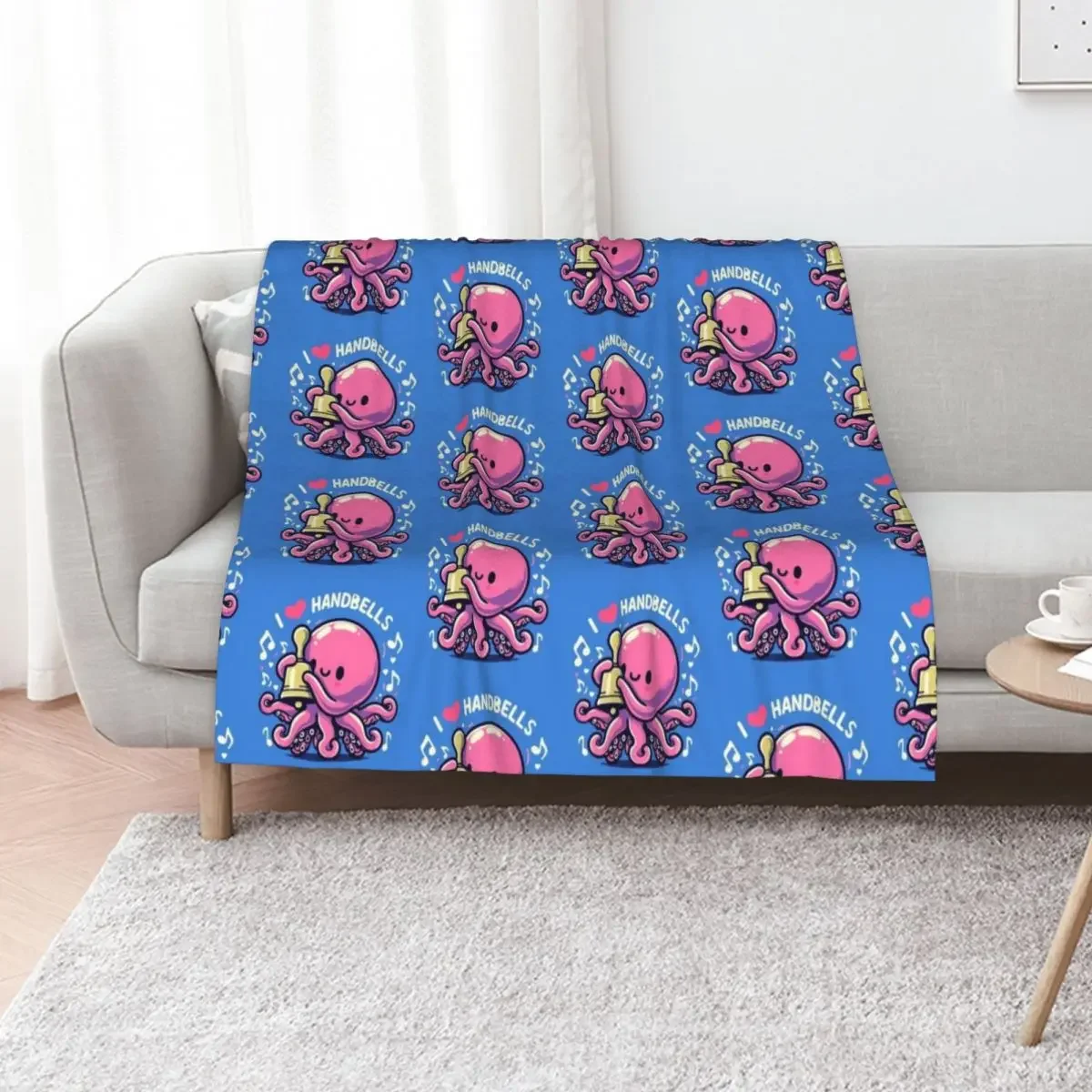 

Octopus Loves Handbells Throw Blanket Decorative Sofas christmas gifts Soft Big Winter beds Blankets