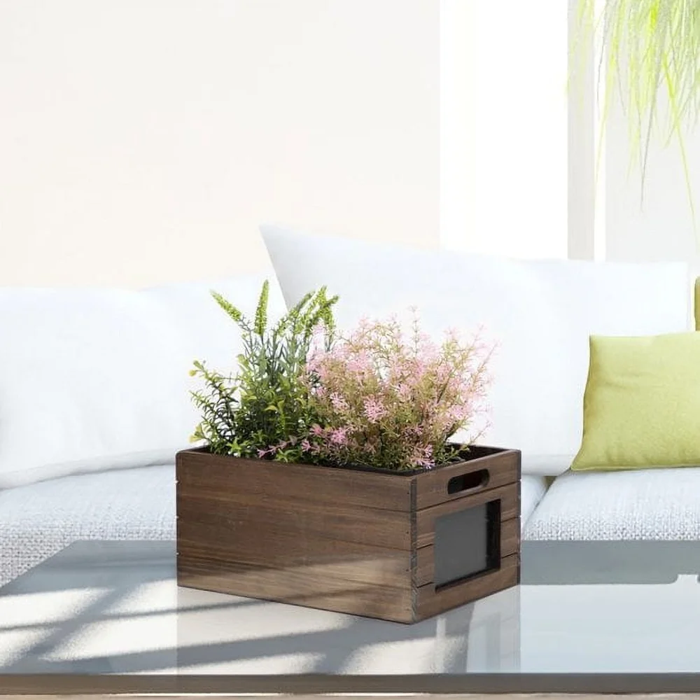 صندوق تخزين خشبي مع ملصق سبورة، قطعة ديكور متعددة الوظائف لتنظيم التخزين مع مقابض للمنزل والأطفال