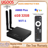 Ugoos AM6B Plus Smart TV BOX Wifi6 Amlogic S922X-J Android 9 LPDDR4 4GB RAM 32GB ROM 4K Media Player 2.4/5G 1000M Set Top Box