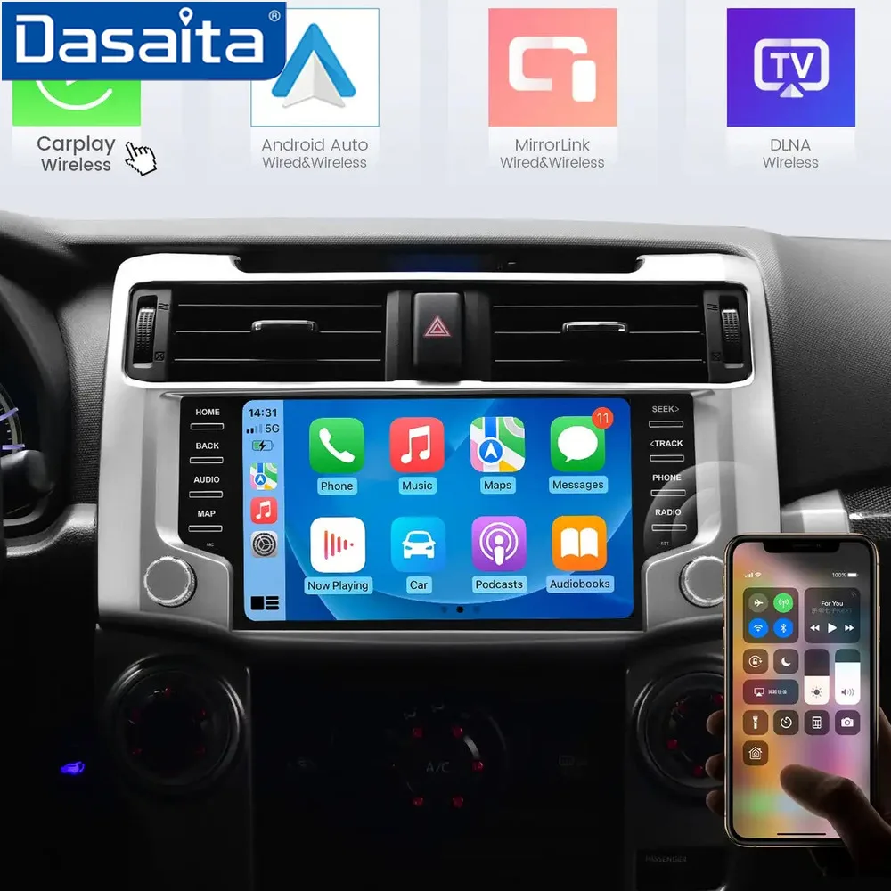 

Dasaita G12 for Toyota 4Runner 2010-2022 Silver Qualcomm 665 9" QLED Screen Wireless Carplay Android Auto Car Radio Car Stereo