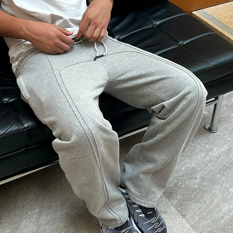 

Уличный тренд Harajuku, свободные американские однотонные повседневные брюки в стиле хип-хоп, прямые спортивные штаны с завязками на талии, весна-осень 2000-х годов