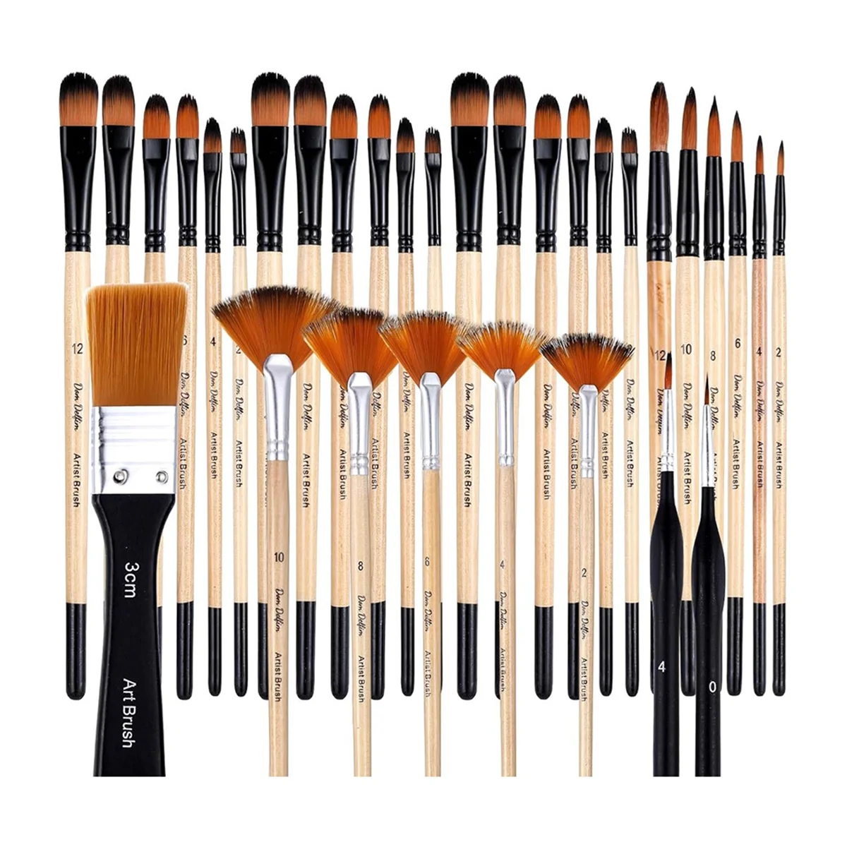 32 Pieces Paint Brush Set, Artist Series,for Artists and Beginners for Acrylic Painting, Oil, Watercolor, Gouache