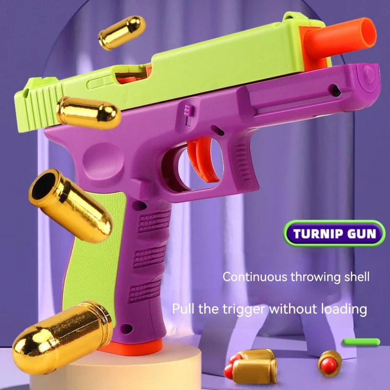 M1911 Toy Gun Shell Ejected Soft Bullet Pistol Manual with Bullets Multi Color Desert Eagle Blaster for Adults Kids Boys