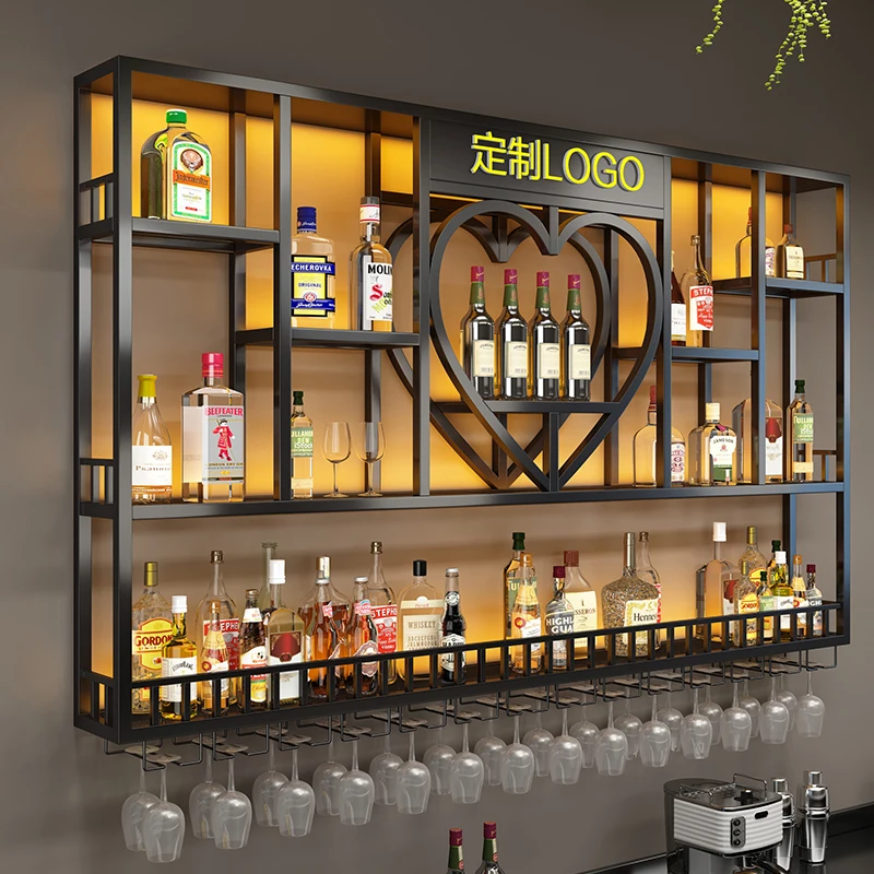 

Cocktail Bottle Bar Cabinet Commercial Modern Inverted Whisky Wine Cabinets Storage Display Cremalheira De Vinho Club Furniture