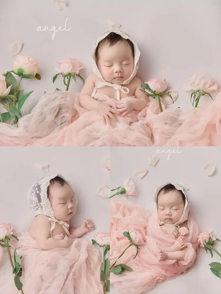 Newborn Photography Rose Theme Prop Korean Style Photography Full Moon Photo Studio Photography bebê  아기 코스프레