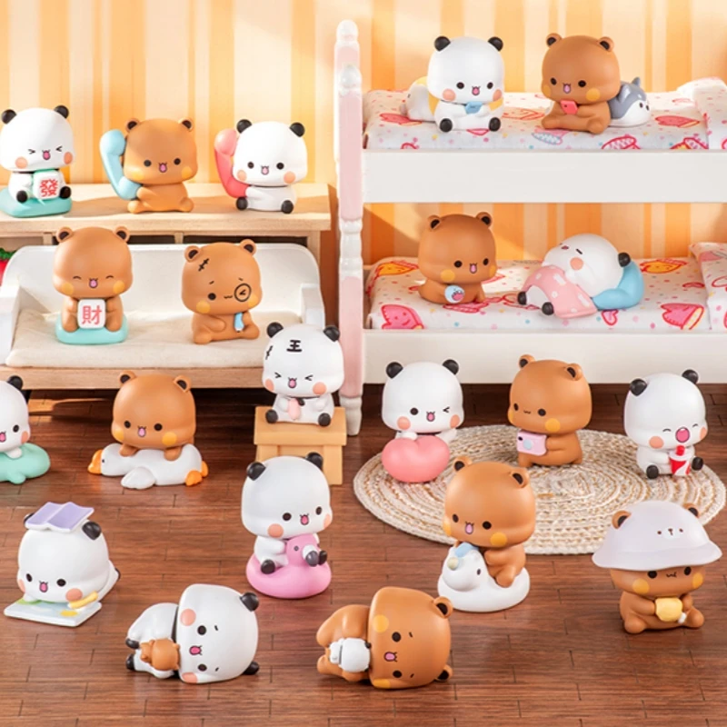 

Подлинная серия Yier And Panda Bubu Daily Life V2 V3, слепая коробка, модные игрушки, кукла, милая пара, украшение для рабочего стола, подарок-сюрприз для девочек
