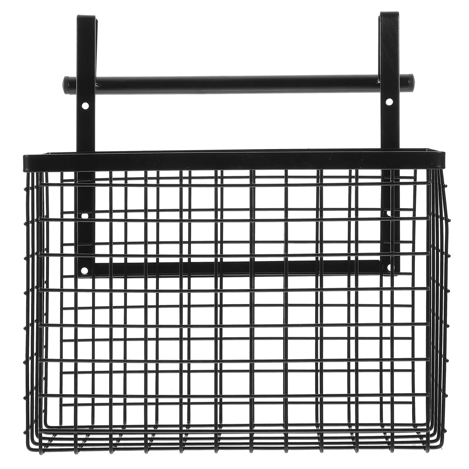 

Nail-free Storage Basket Carbon Steel Black Mesh Multi-function Kitchen Cabinet Door Vegetable Spice Rack Storage Box