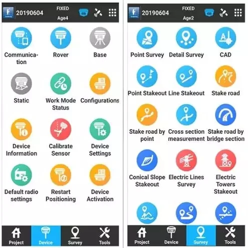 FOIF/Stonex/E-survey Surpad GNSS Software de topografía y mapeo Programa de aplicación Android