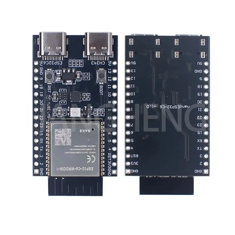 ESP32 ESP32-C6 WiFi+Bluetooth Internet Of Things Dual Type-C Development Board Core Board ESP32-C6-DevKit C N4R2 For Arduino