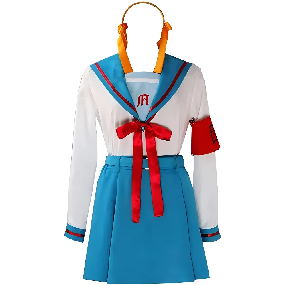 Suzumiya Haruhi Cosplay Costume School Girl Uniform Sailor Outfit Dress Full Set Suit Customized
