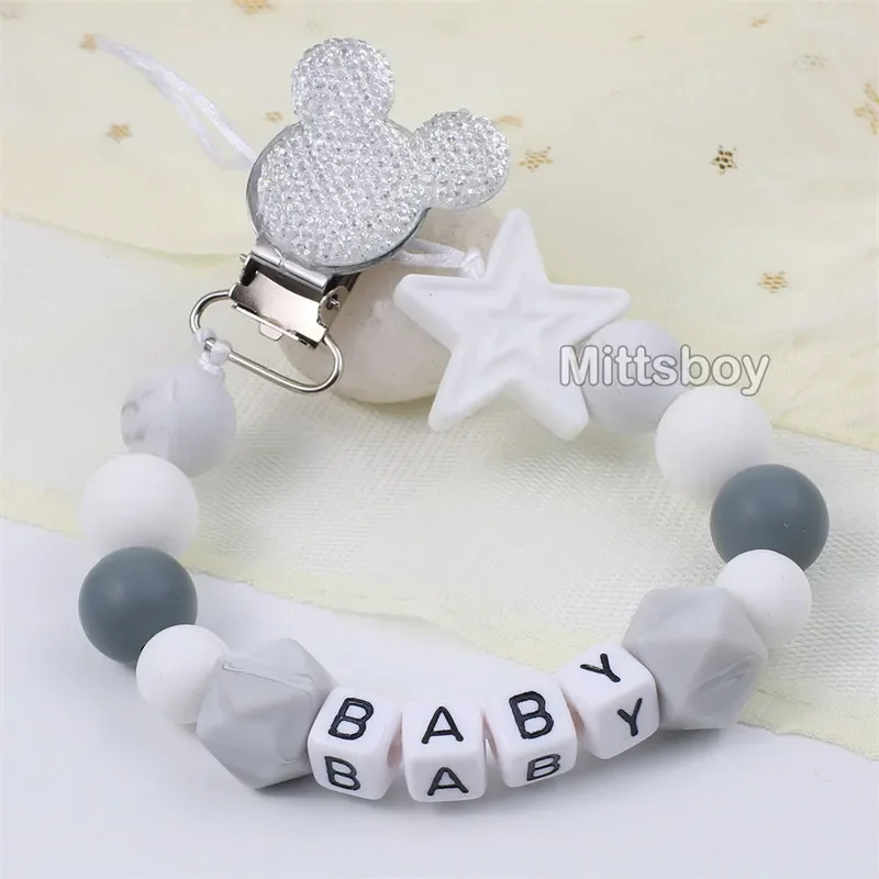 Custom Handmade Silicone Rainbow Pacifier Clip Gift