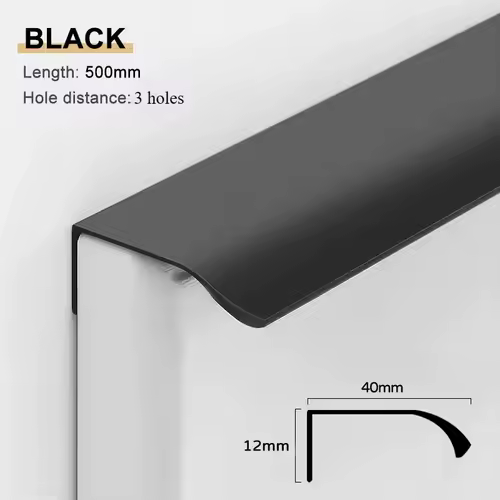 Gold Black Hidden Handles Long Kitchen Cabinet Pulls Drawer Knobs Aluminum Alloy Furniture Handles Cupboard Pulls Wardrobe Pulls - Image 9