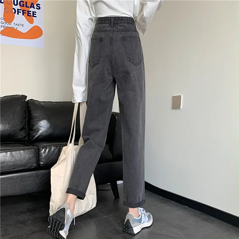 High Waist Straight Leg Denim Jeans Women's Fall New Sle Dad's e Tube Pants Loose Versatile Slimming Trendy INS