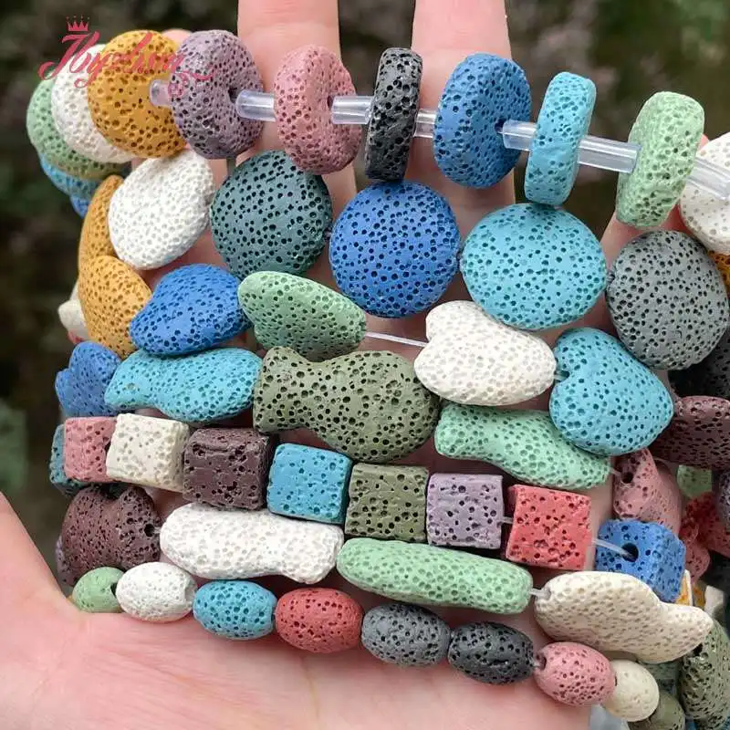 Natural Multicolor Lava Rock Bead Stone Beads For DIY Necklace Bracelats Earring Fashion Jewelry Making Loose 15\